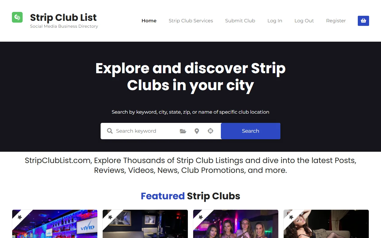 Screenshot: Stripclublist Screenshot of Stripclublist